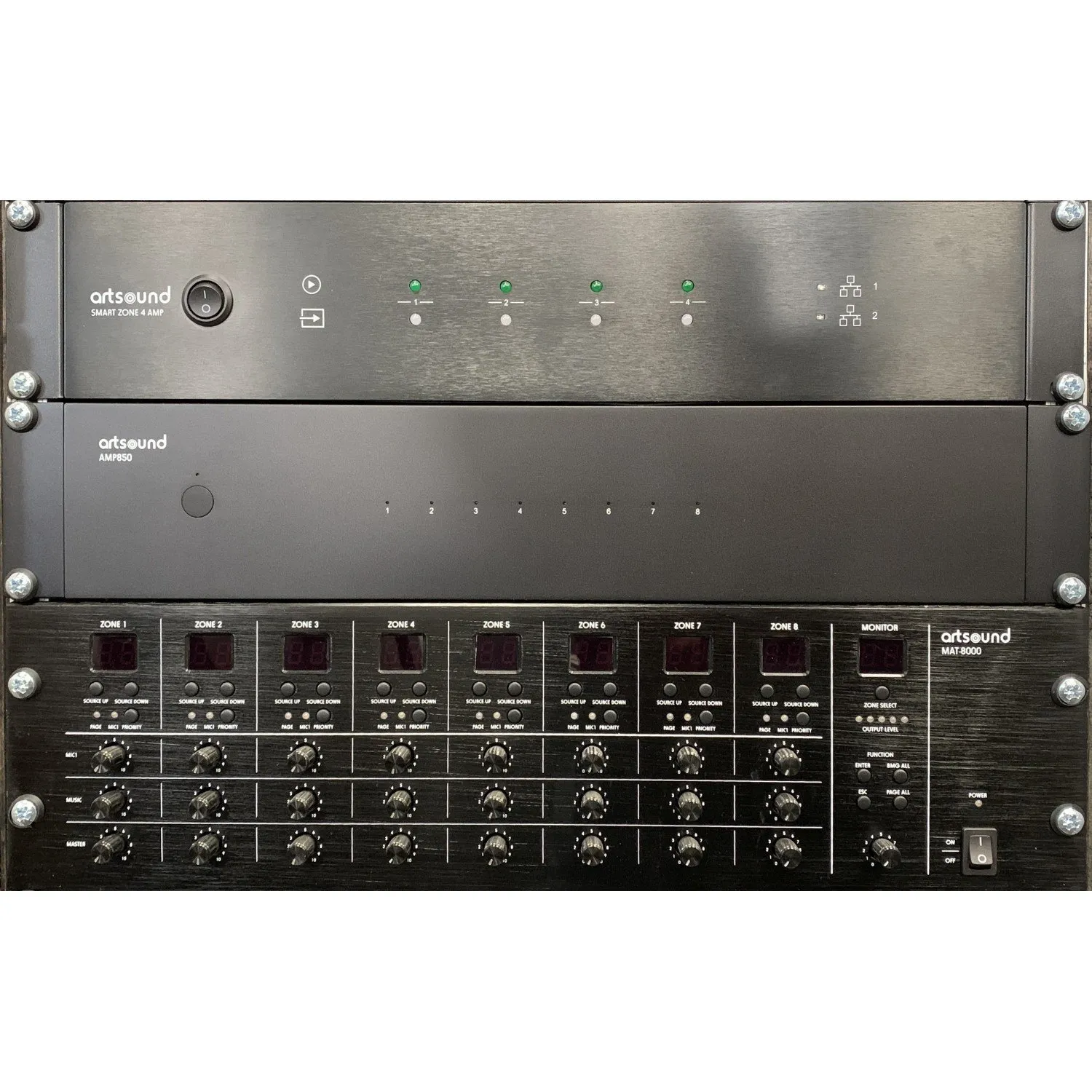 Amplificateur ArtSound AMP850 Multicanaux 8x50W en 4 ohm, 4 zones (6/6)