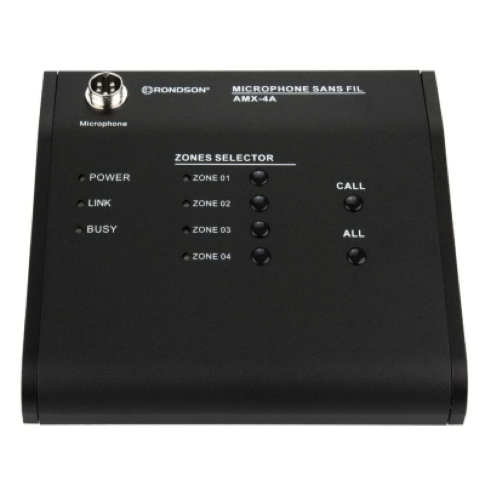 Pupitre microphone d'appel 4 Zones pour série d'amplificateurs AMX-4A (2/6)