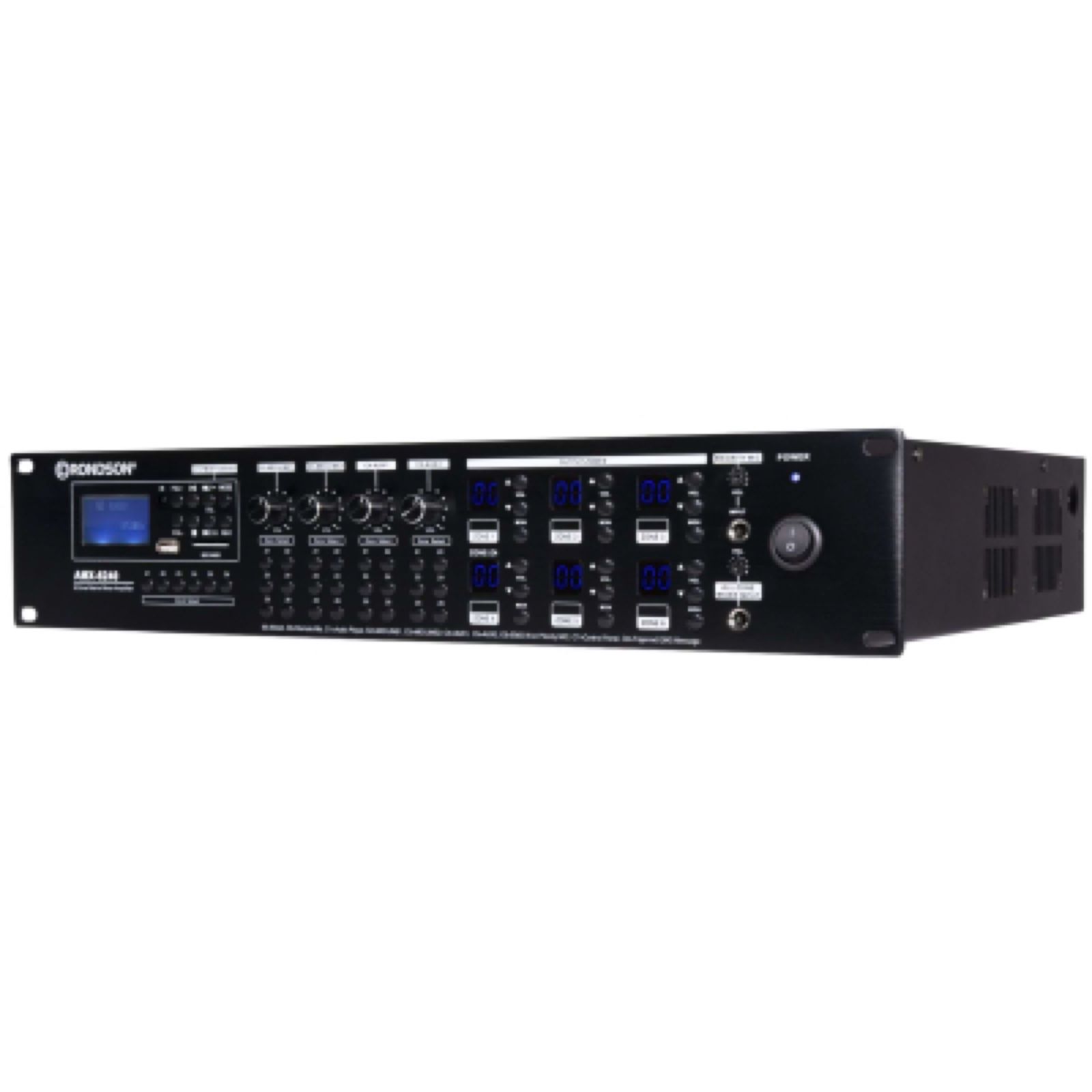 Amplificateur - mélangeur, 6 X 120 W, 19" avec 24V et music cut AMX-6120 RONDSON (3/6)