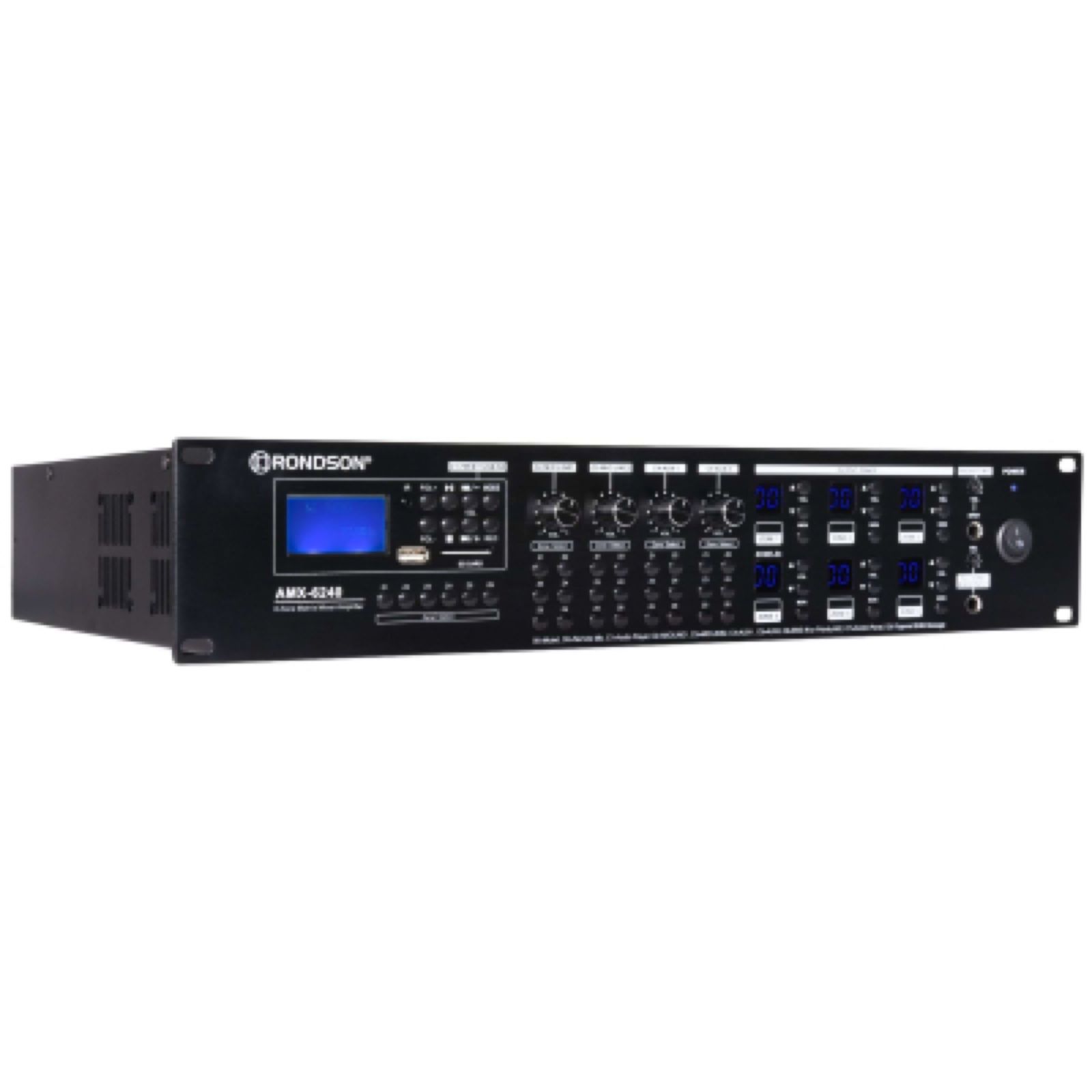 Amplificateur - mélangeur, 6 X 120 W, 19" avec 24V et music cut AMX-6120 RONDSON (4/6)