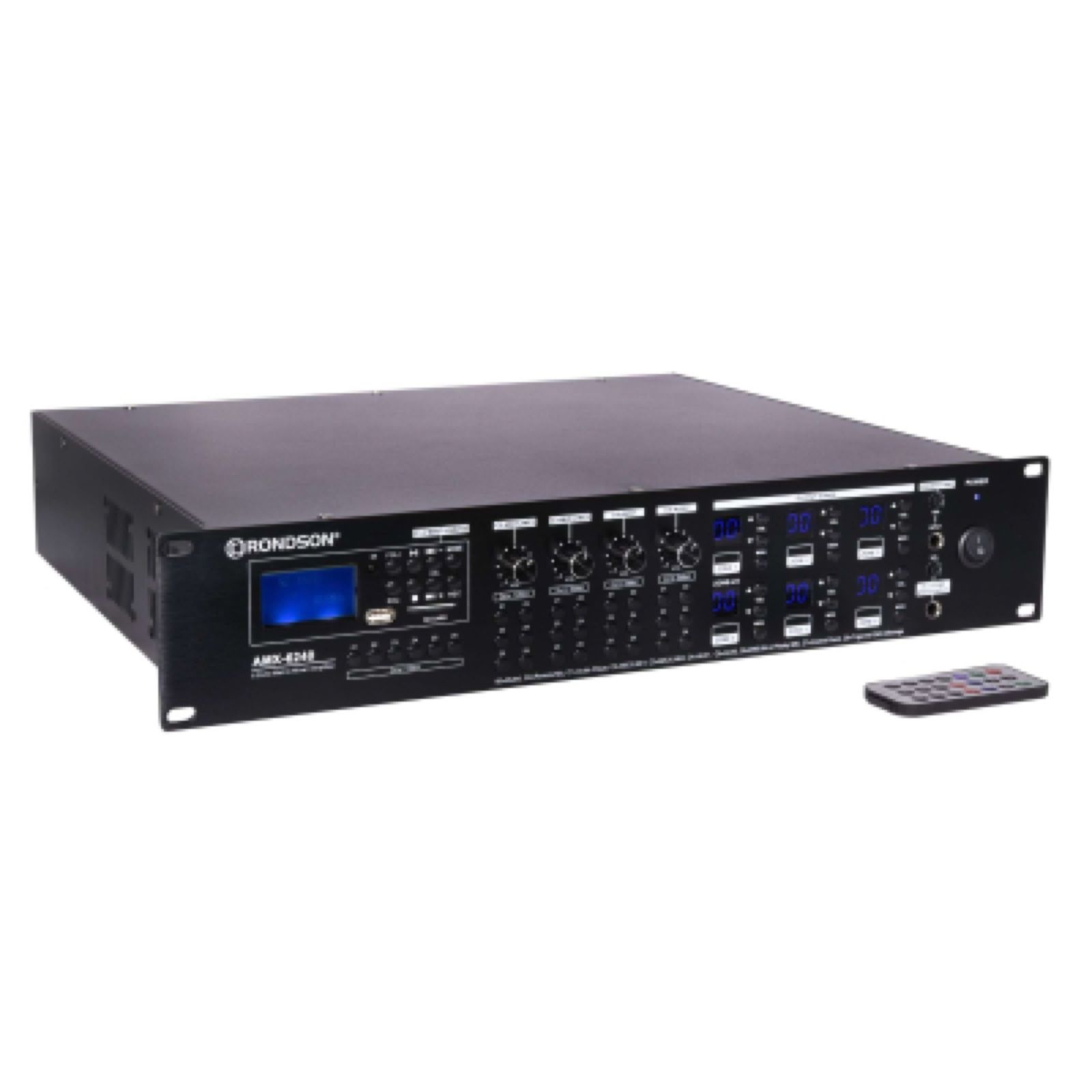 Amplificateur - mélangeur, 6 X 120 W, 19" avec 24V et music cut AMX-6120 RONDSON (5/6)