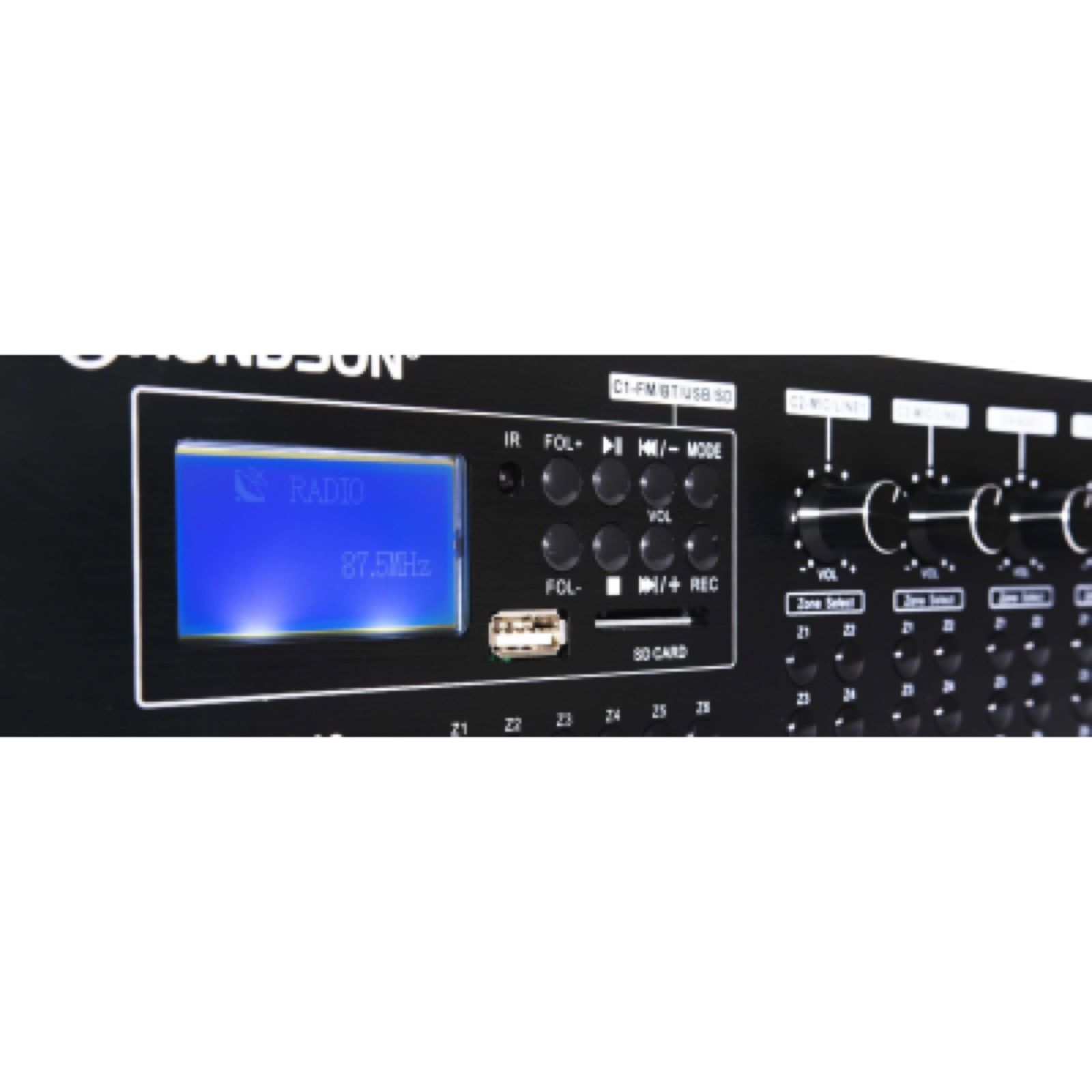 Amplificateur - mélangeur, 6 X 240 W, 19" avec 24V et music cut AMX-6240 RONDSON (6/6)