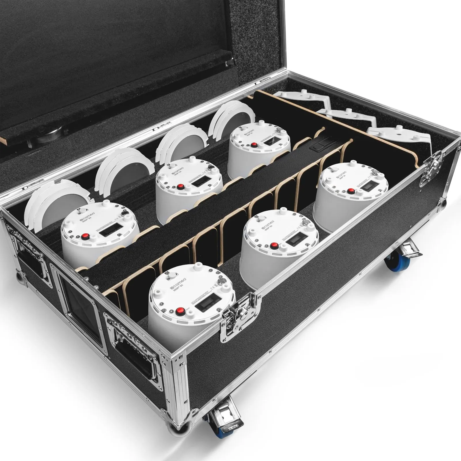 CAMEO DROP® B4 TOURING SET 6 x CLDROPB4 dans le flightcase de chargement avec alimentation électrique (6/6)