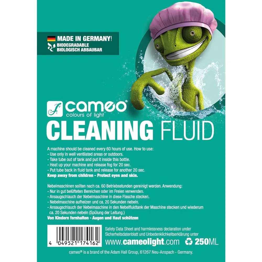 CAMEO CLEANING FLUID 0.25 L Liquide spécial de nettoyage de machines à fumée 250 ml (2/2)