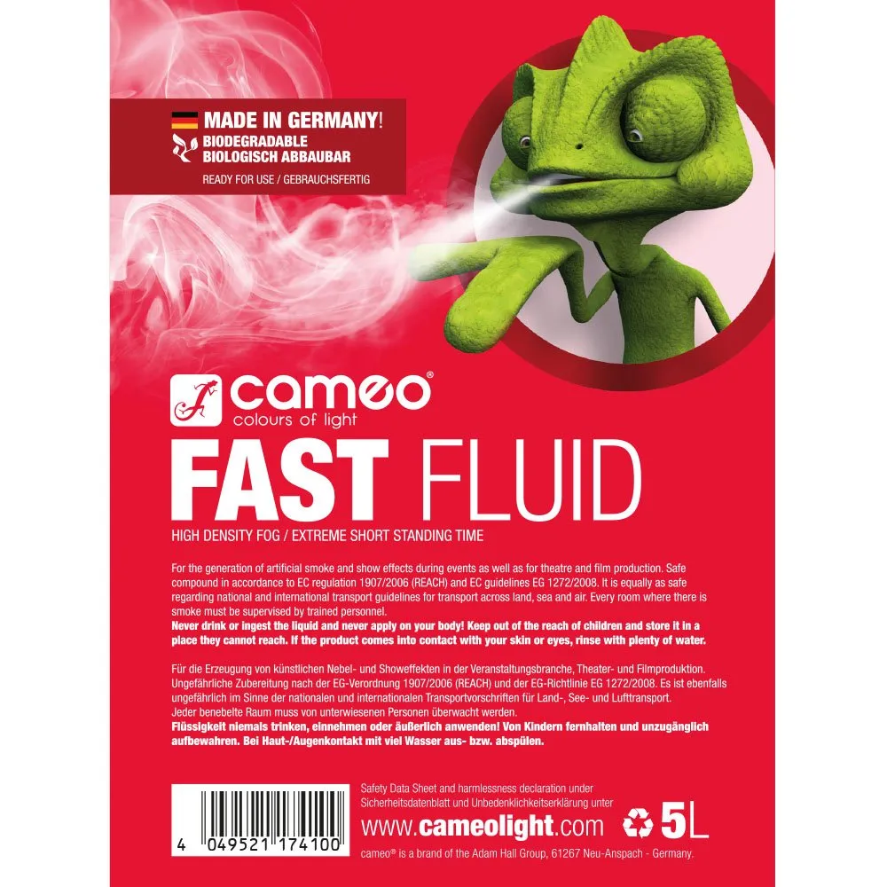 CAMEO FAST FLUID 5 L Liquide pour machines à fumée à très haute densité et tenue très courte 5 L (2/2)