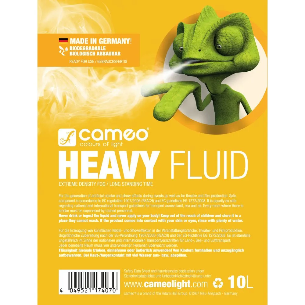 CAMEO HEAVY FLUID 10 L Liquide pour machines à fumée à très forte densité et très longue tenue 10 L (2/2)
