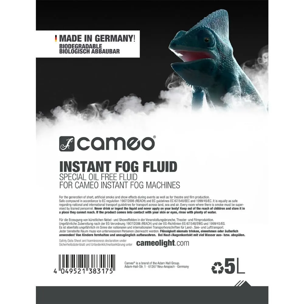 CAMEO INSTANT FOG FLUID 5 L Oil-less Fog Fluid for Cameo INSTANT Fog Machines 5 L (2/2)