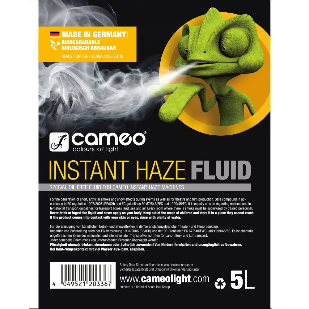 CAMEO INSTANT HAZE FLUID 5 L Fluide spécial sans huile pour machines à brouillard Cameo INSTANT 5 L (2/2)