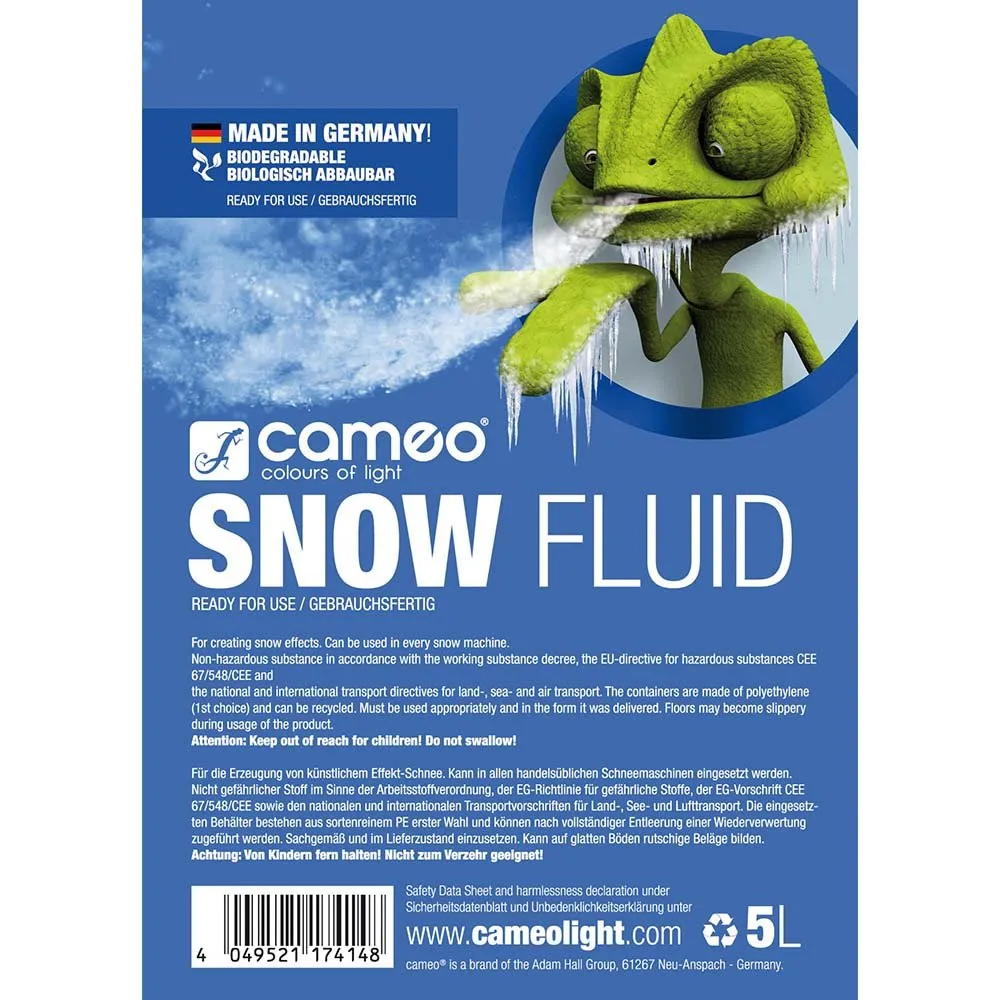 CAMEO SNOW FLUID 5 L Liquide spécial pour machines à neige pour la production de mousse 5 l (2/2)