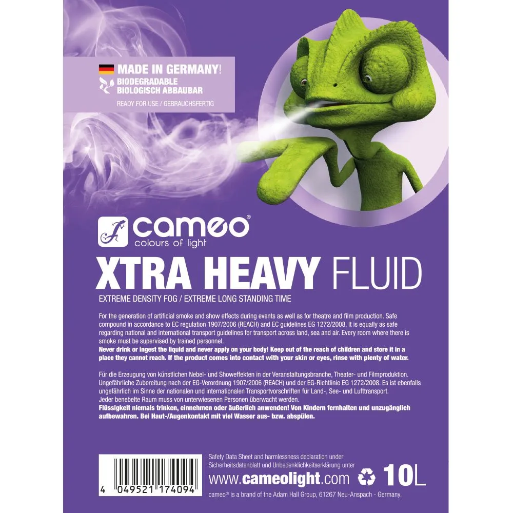 CAMEO XTRA HEAVY FLUID 10 L Liquide pour machines à fumée à forte densité et tenue extrêmement longue 10 l (2/2)