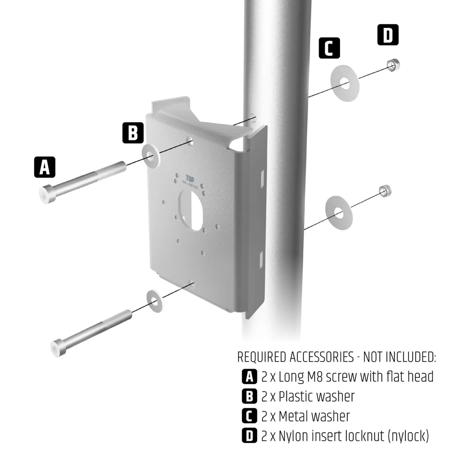 LDSYSTEMS DQORPBW Pole mount bracket for DQOR series, white (4/4)