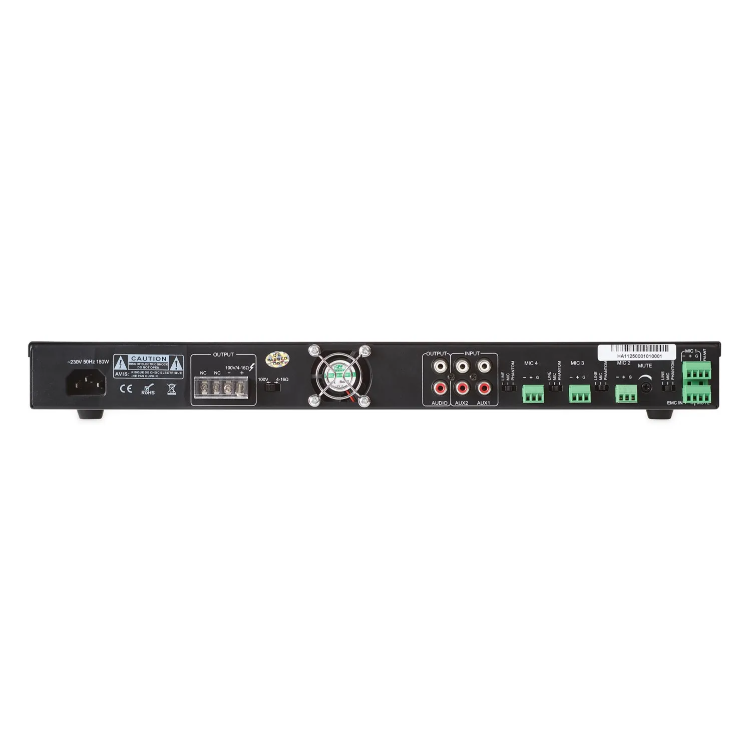 Amplificateur Mélangeur Source Intégrée ArtSound MX-120M, 19", 100V, 120W (2/7)