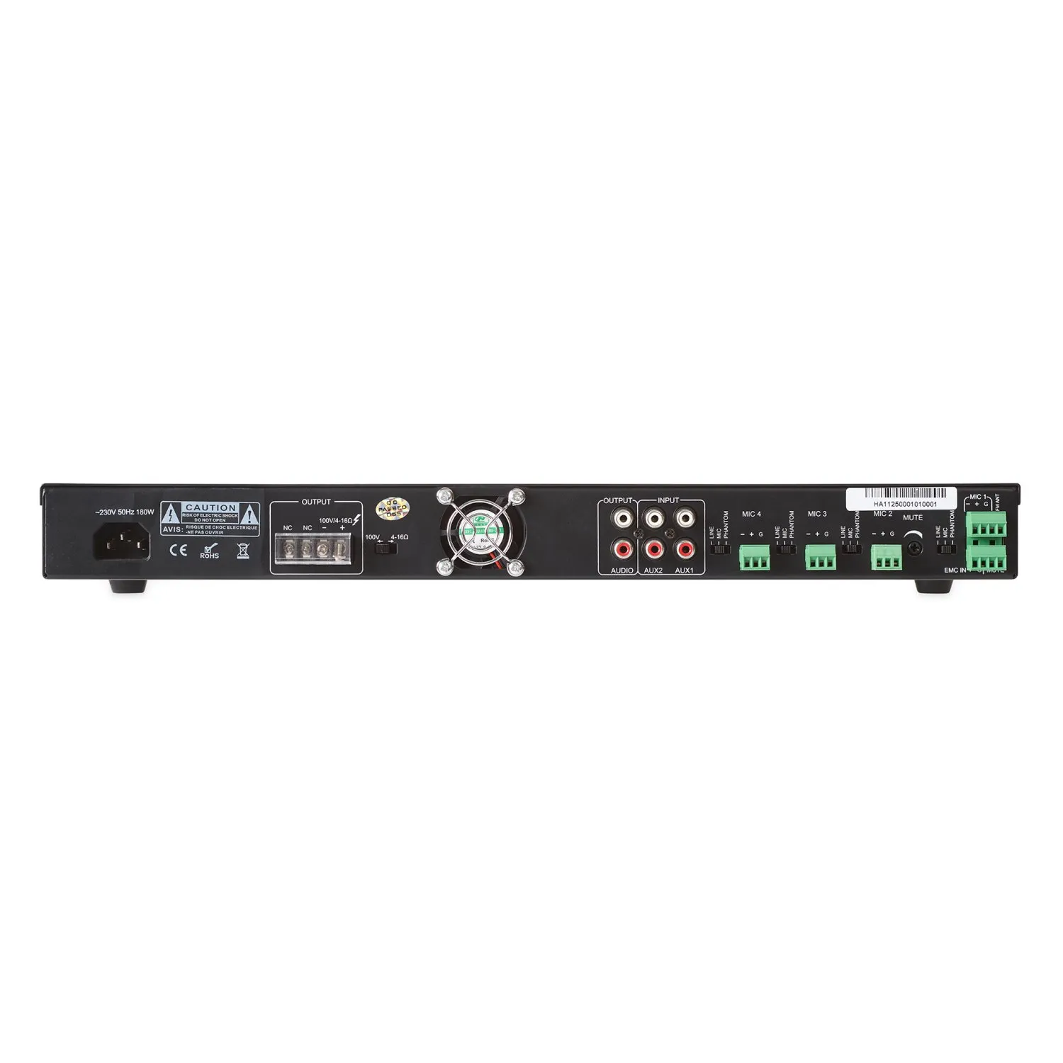 Amplificateur Mélangeur Source Intégrée ArtSound MX-120M, 19", 100V, 120W (4/7)